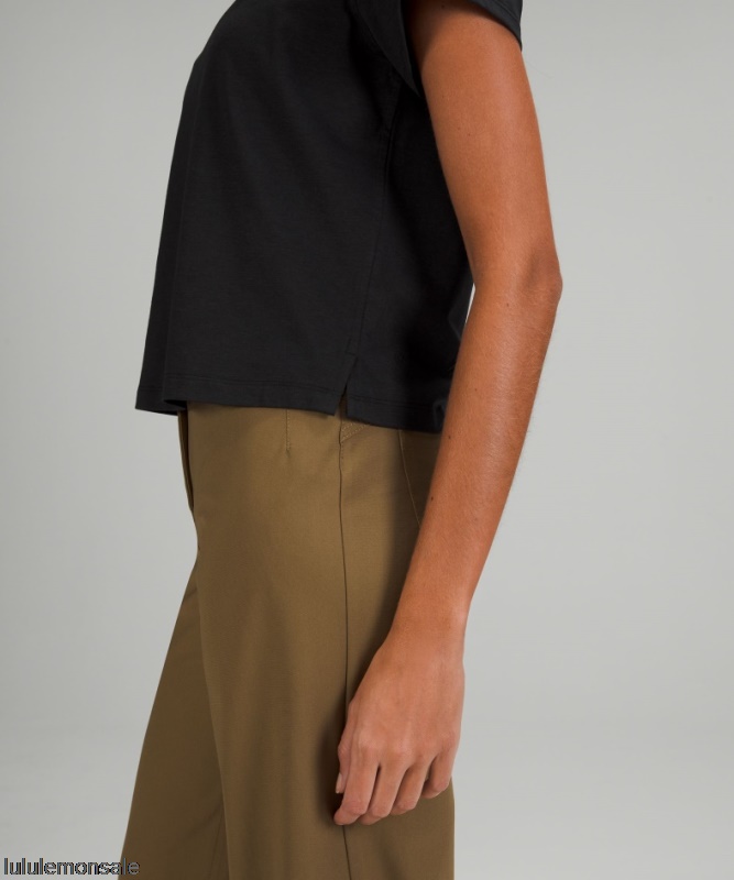 Lululemon Damen DELULU330 | Klassisches T-shirt Aus Baumwollmischung Schwarz